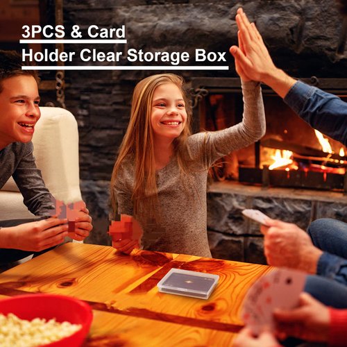 Jetec 3 Pieces Plastic Playing Card Case Clear Card Deck Box Holder Plastic Playing Game Card Storage Box Holder for Bank Card, Business Card, Game Card