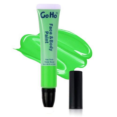 Go Ho Light Green Face Paint Stick,Green Accessories,Water Based Cream Green Body Paint Washable,Highly Pigmented,Smooth and Safe for Skin,Halloween Cosplay SFX Green Makeup