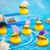 VercanMonth 20 Pcs Rubber Ducks with Wig and Black Glasses Squeaky Duck Bath Toy Small Rubber Duckies Bulk Cute and Funny Bathtub Toys for Summer Pool Birthday Gifts Holiday Party Favors (Stylish)