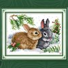YANCONGLIDEYAN Cross Stitch DIY Hand Needlework Kits 11CT Stamped Cross Stitch Kits for Beginners Pre-Printed Embroidery Kit Pattern Rabbits