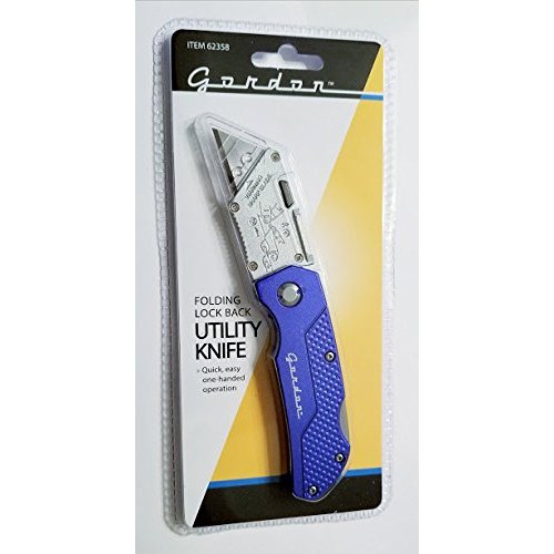 New Folding Loook Back Utility Knife Box Cutter for quick cuts through cardboard, paper cord