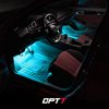 OPT7 Aura Pro Interior Car Lights with Smart App Control, Color Change, Music Sync Inside Ambient Lighting Kit, Car LED Lights Under Dash Accessories, Charger Adapter 12V, 4pc Single Row LED Strip