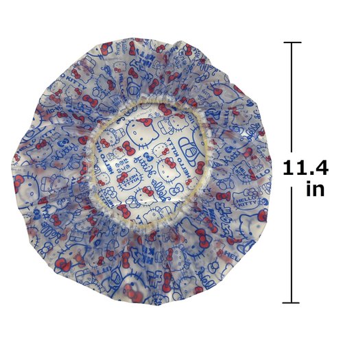 Friend Sanrio Hello Kitty Shower Cap, Elastic Reusable EVA Plastic Bathing Hair Cap