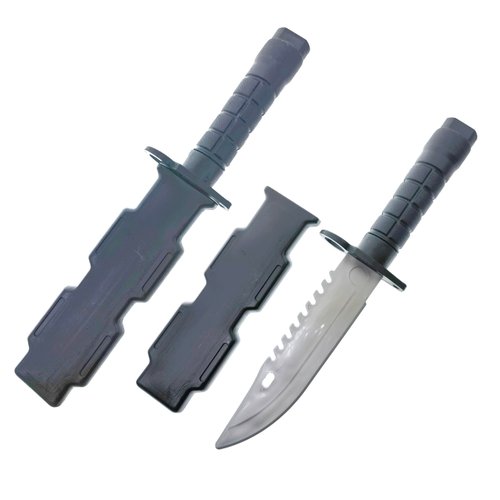 Cooplay 2 Set Simulated Dagger with Scabbard Military Police Trickery Cosplay Magic Props Stage Performance Adult Toy Plastic Prank Knife Joke for Halloween Party