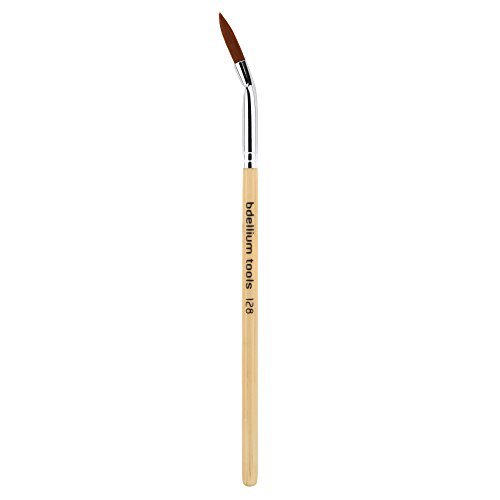 Bdellium Tools Professional Makeup Brush - Special FX Series 128 Bent Liner - With Soft Synthetic Fibers, For Painting Beneath Forehead (Bamboo, 1pc)