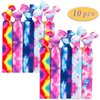 10pcs Elastic Hair Ties for Girls Women Cute Ribbon Ponytail Holders No Damage Knotted Hair Bands-Tie Dye Hair Tie