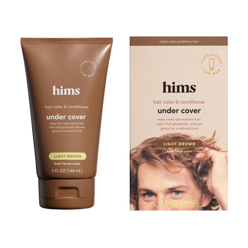 hims Under Cover Hair Color &amp; Conditioner - Light Brown Color Conditioner for Men - Semi Permanen...