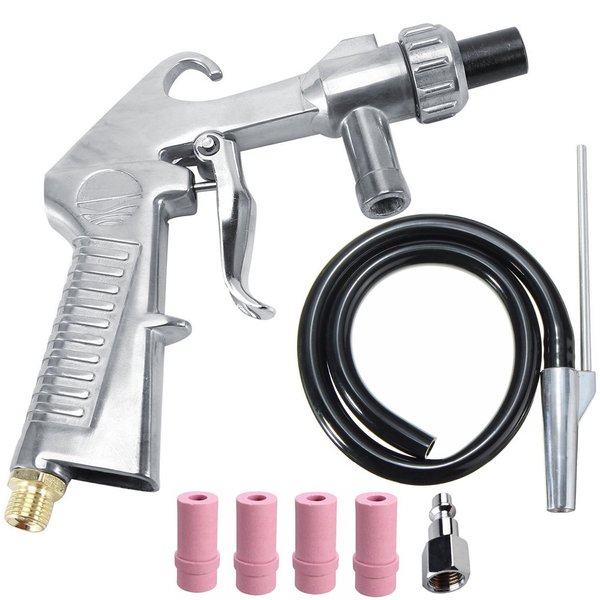 Wogoboo Sand Blaster Kit Blasting Shot Sandblaster Siphon Feed Gun Nozzle Rust Remove Abrasive Sand Blasting for Sandblast Cabinets