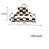 ZHOUMEIWENSP 1pces Plaid Hair Clips, Claw Banana Clips for Thick Hair Black White Jaws French Tortoise Shell Clips for Female Girls (Rectangle)