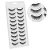 DSLONG 10 Pairs Cat Eye Lashes Clear Band Wispy Natural Look Fluffy False Eyelashes 3D Soft Volume Lashes Looks Like Eyelash Extensions Reusable Faux Mink Lashes (C02)