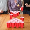 SUNYIWJIE Cup Pong Game Set 22 Pcs 16 Oz Plastic Party Cups with 4 Pcs Ping Pong Balls for Christmas New Year Gift (Red)