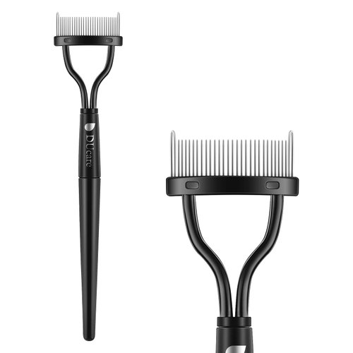 Eyelash Comb Eyebrow Brush DUcare Eyelash Separator Mascara Applicator Eyelash Definer with Comb Cover Arc Designed Cosmetic Brushes Tool Black