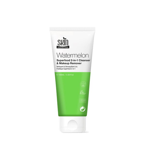 Skin Superfood 2-in-1 Watermelon Cleanser & Makeup Remover. Natural & Vegan 3.38 Fl Oz