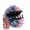 Fodattm 2PCS Women Flower Hair Clips Hair Claw Elegant Beauty Ribbon Jaw Clip Headwear Hair Jewelry (Pink/Purple)