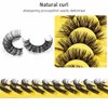 Uranian False Eyelashes Natural Look Faux Mink Lashes Russian Strip Lashes Extensions Wispy D Curl Long Eyelash Fluffy Volume Fake Eyelashes for Women Girls