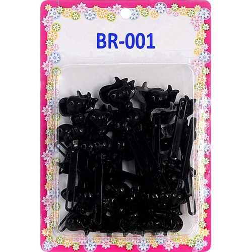 Tara Girls Super Cute Self Hinge Plastic Mulit Design Hair Barrettes Selection. 20 pc Bow shape (black).