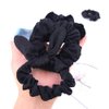 Hair Bun Scrunchies for Girls Women Bunny Bow Hair Bands Velvet Scrunchies Ponytail Holder Elastic Hair Ties Black 8 Pack