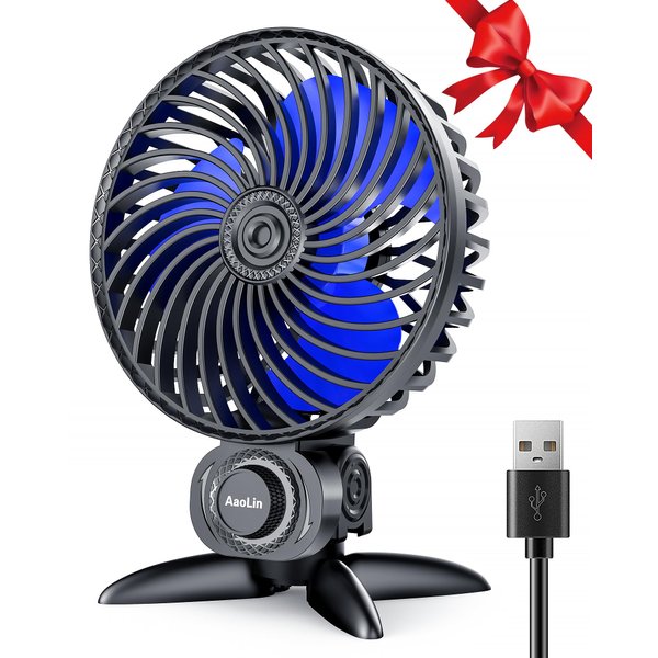 AaoLin USB Small Fan, Desk Fans with CVT Variable Speeds, Strong Cooling Airflow, Quiet Portable, Desktop Mini Personal Fan for Room, Home,Office, Bedroom-USB Powered