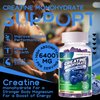 Creatine Monohydrate Gummies Complex 6400mg for Men & Women -Advanced Formula W/L-Taurine + Vitamin B12, Sugar Free Chewable Supplement,90 Blueberry Gummies