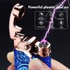 GADATOP Electric Personalized Creative Lighter Rocker Lighter Windproof Lighter USB Rechargeable Flameless Lighter Double Arc Plasma Lighter with Gift Box (Blue)