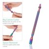 Dr.Pedi Cuticle Pusher and Cutter Nail Cleaner Tool Nail Cuticle Remover Tool Stainless Steel Double Ended Manicure Pedicure Kit in Storage Tin Box Nail Art Remover Tools 4 PCS, Color Gradient