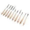 Suiwotin 10pcs Palette Knife Set, Stainless Steel Painting Knife Set, Wooden Handle Paint Spatula Painting Tools, Color Mixing Scraper Pallet Knife for Oil, Acrylic, Canvas Painting