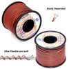 22 awg Silicone Electrical Wire 2 Conductor Parallel Wire line 200ft [Black 100ft Red 100ft] 22 Gauge Soft and Flexible Hook Up Oxygen Free Stranded Tinned Copper Wire