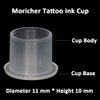 100pcs Tattoo Ink Caps with Base 11 * 10mm for Makeup Pigment Clear Container Cup Moricher Tattoo Accessory