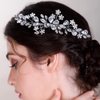 BERYUAN Teardrop Flower Crystal Hair Comb for Women Cute Crystal Comb for Bride RED