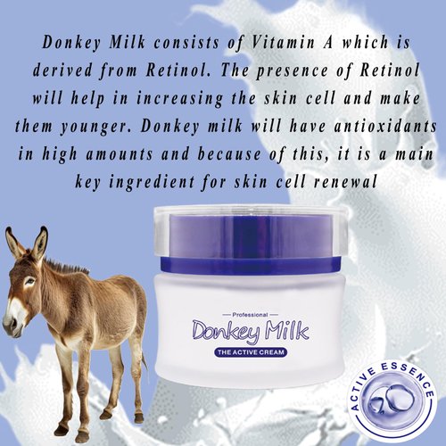 Donkey Milk Cream,Deeply Moisturizing Face Cream Reduces Wrinkles Repairs Dry Skin & Water Oil Balance Firm and Tight Skin Enhance Skin Elasticity Nourishing Cream Active Cream for All Skin Types