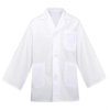 ZHTRKLJK White Lab Coat for Kids Doctor Scientist Dress Up Costume for Boy Girls Vet Dental Career Day Halloween Christmas Costume(Small,White)