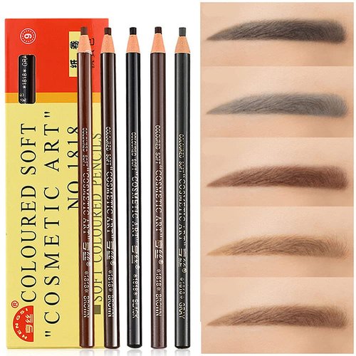 5pcs/set 5 Colors Eyebrow Pencil Natural Makeup Eyebrow Enhancers Cosmetic Art Waterproof Tint Stereo Types Coloured Beauty Eye Brow Pen Tools