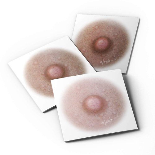 Breast Cancer Temporary Tattoos for Women - 3 Pairs, Fitzpatrick Colors: 1, 2 and 3 (1 inch) Small Size - Sample Pack