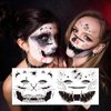 Qpout 9 Sheets Scary Halloween Face Temporary Tattoos for Women Men,Horror Big Mouth Wound Scars Stitches Tattoos Decals, Spider Web Bat Day of the Dead Witch Zombie Makeup Party Favor Supplies