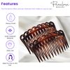 Parcelona French Swirl Set of 2 Celluloid Acetate Brown Tortoise Shell Side Hair Combs