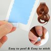 Mabor 120Pcs Tape for Hair Extensions, 1.58 x 0.32 Inch Double Sided Hair Tape Blue Adhesive Human Hair Tape for Replacement Tape, Wig Tape Beauty Tools