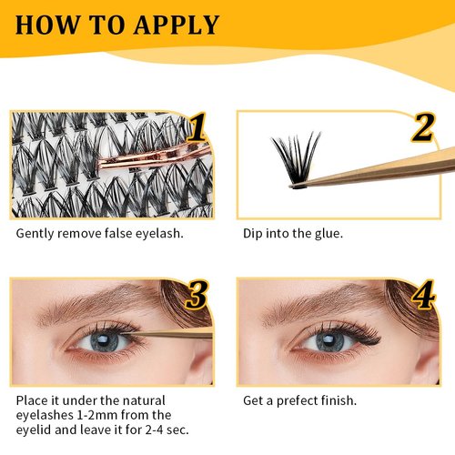 Aorbige Lash Extension Kit DIY 280pcs Individual Eyelash Extension Kit 0.07D 9-16MIX 30D 40D 60D 80D Cluster Lashes Kit Lash Extensions Super Thin & Soft Lashes Reusable (40D, D-0.07-9-16MIX)