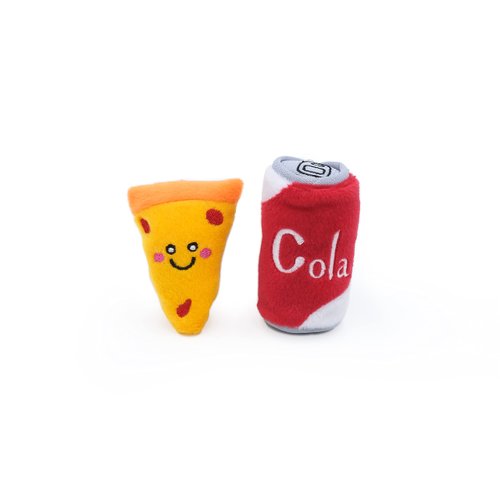 ZippyClaws NomNomz - Pizza & Cola Catnip Toy, Cute Cat Toys for Kittens & Indoor Cats, Funny Plush Cat Toy Gifts, Small Novelty Kitty Toys for Bored Cats