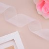 Hapeper 1-1/2 Inch Sheer Organza Ribbon for Gift Wrapping, Party Decoration 50 Yards/Roll (White)