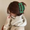 St. Patrick's Day Hair Clip Green Lucky Clover Hair Clip Hairpin Fashion Velvet Bangs Barrettes Solid Side Hair Clips for Girls and Women Hair Accessories for Green Lucky Clover Gift