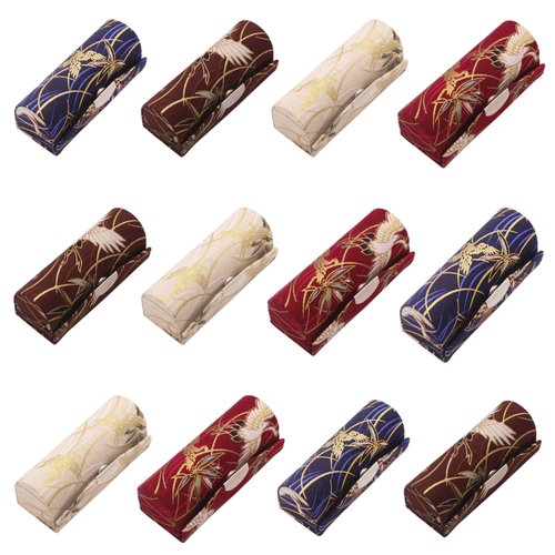 MIAO JIN 12PCS Lipstick case with mirror Lipstick case Storage case Mini portable Red-crowned crane jewelry case cosmetic case (Red-crowned crane)