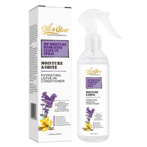 Natural Leave In Conditioner for Dry Hair Water Based Hair Moisturizer Anti Frizz for Dry, Dull or Coarse Afro Hair Optimal Hydration Softer Smoother Hair Color Safe & Sulfate Free 8.45 Fl.Oz