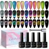 SUPWEE 9D Cat Eye Gel Nail Polish Set with Magnet - 12 Colors Magnetic Cateye Gel Polish Chameleon Galaxy Effects Manicure for Nail Salon DIY Nail Art at Home