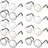 9 Pairs Doll Glasses Metal Wire Rim Clear Lens Eyewear Fabric Doll Dress Up Eyeglasses Mini Dolls Costume Accessories for 8 Inch Doll and Plush(9 Pcs 3.74 Inch, Fits for 18 Inch Doll and Dog)