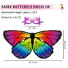 D.Q.Z Kids Monarch Butterfly Wings for Littles Girls Halloween Dress Up Costumes for Play Fairy Princess Party Favors (Rainbow 1)