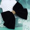 Erimberate Bohemian Ribbon Bow Hair Clips Black Velvet Bow Hair Clip Big Velvet Ribbon Bow Tie Hair Clip Barrettes Retro Black Satin Bow Hair Clip Bow Winter Decorative Hair Accessories for Women