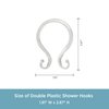 Kenney KN61211 Rust-Proof Smooth Plastic Shower Curtain Rings with Double Hanging Hooks for Shower Curtain and Standard Shower Curtain Rod, Bathroom Use, Easy to Install, Set of 12, Clear