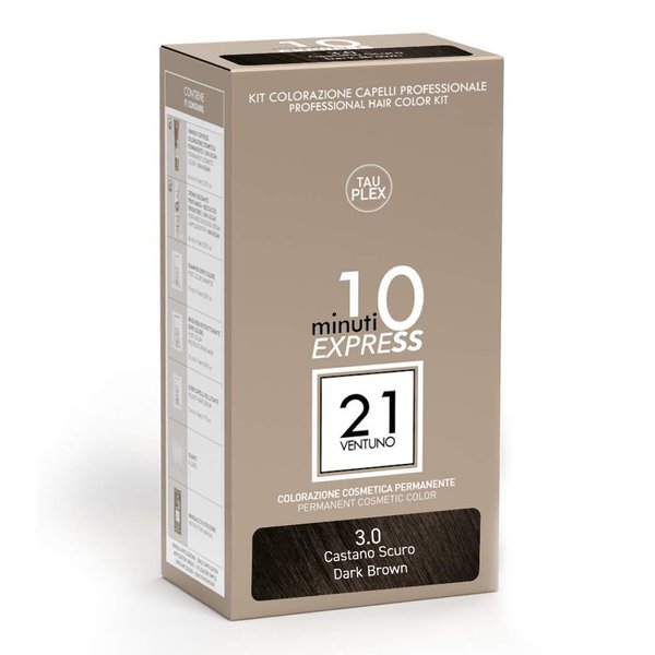 21 Perfect - Professional Hair Color Kit - Permanent Cosmetic Color Dark Brown 3.0