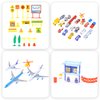 PowerTRC Airport Play Set Airports Toy with Airplanes, Vehicles, Figures & Accessories, Play Mat Interactive Learning Toys for Toddlers