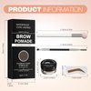 Eyebrow Stamp Stencil Kit - for Waterproof Eyebrows Makeup, Brow Stamp Trio Kit with Sponge Applicator, Dual-ended Brow Brush, 10 Eyebrow Stencils, Waterproof Eyebrow Pomade (Light Brown)
